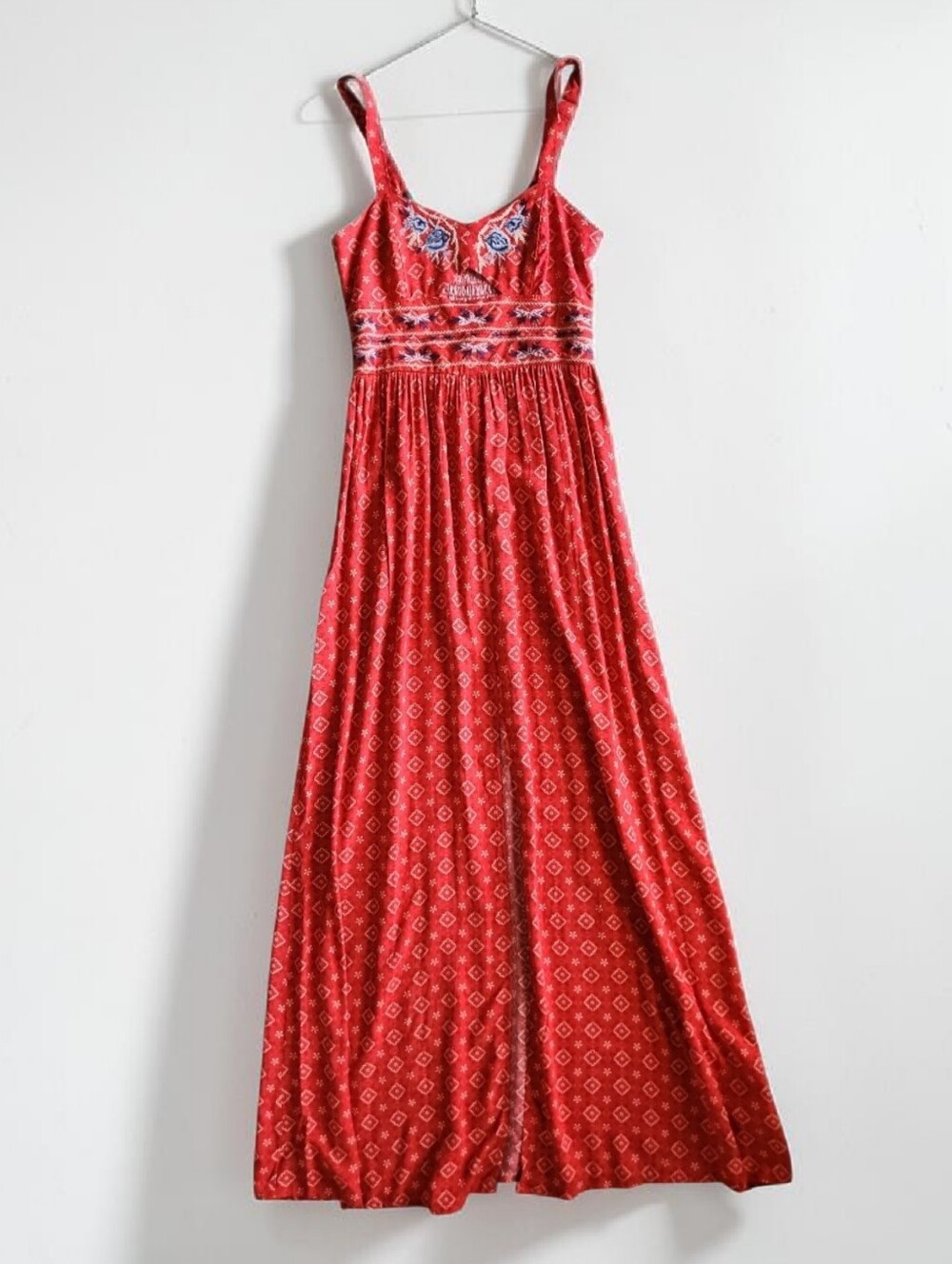 Xhilaration Red Boho Floral Maxi Dress-Size XS